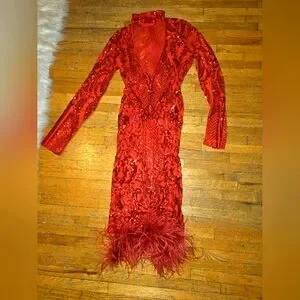 Elegant Red Sequin Dress